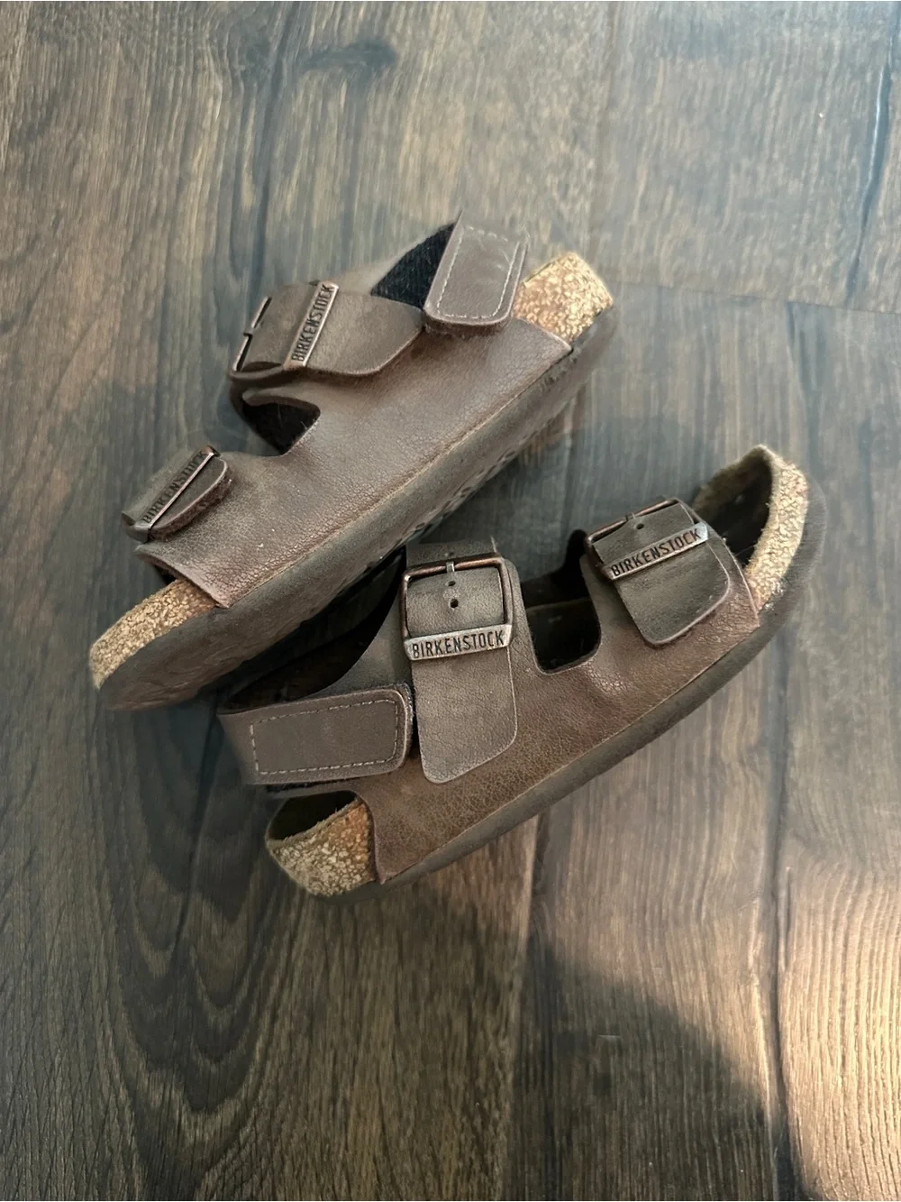 Birkenstock Kids Brown Double Strap Sandals